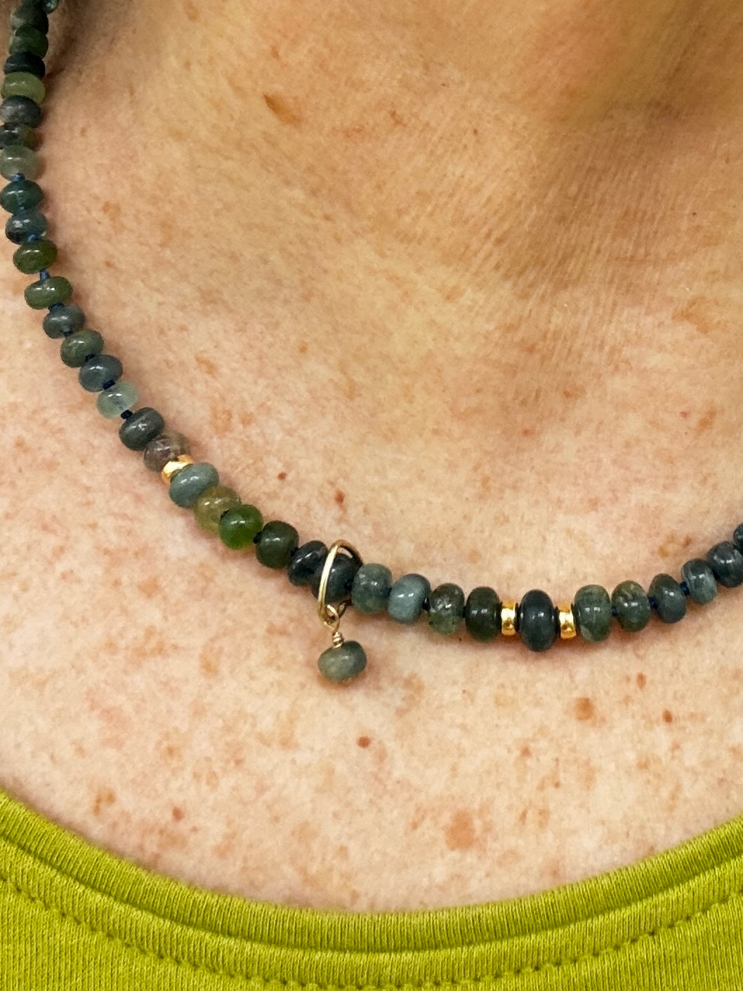 Indicolite Tourmaline Hand Knotted Necklace
