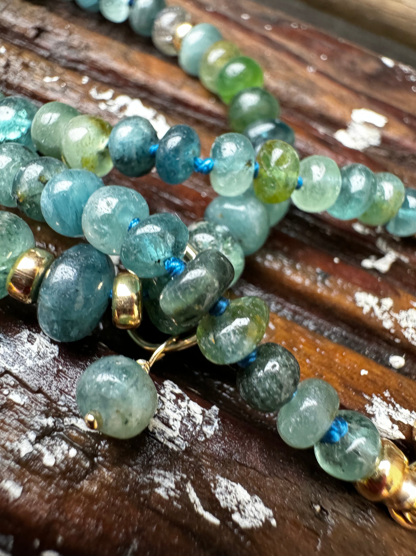 Indicolite Tourmaline Hand Knotted Necklace