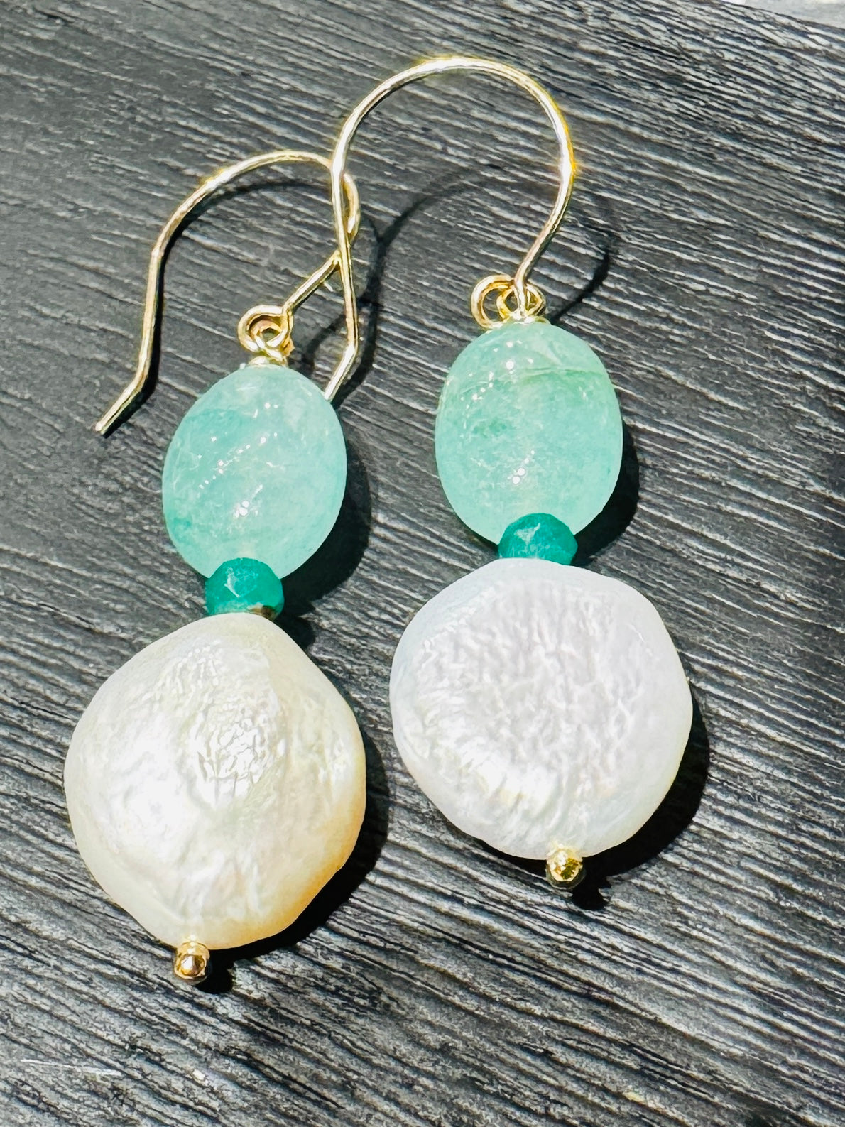 Emerald & Pearl Drop Earrings