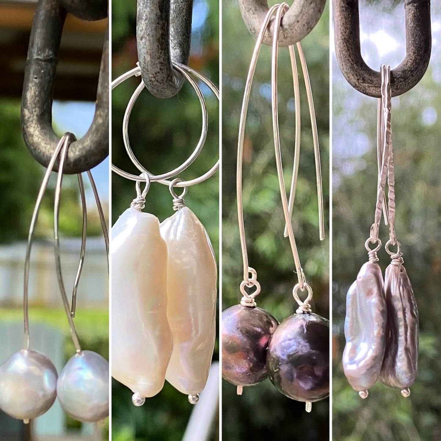 Baroque Silver Grey Pearl Drop Earrings