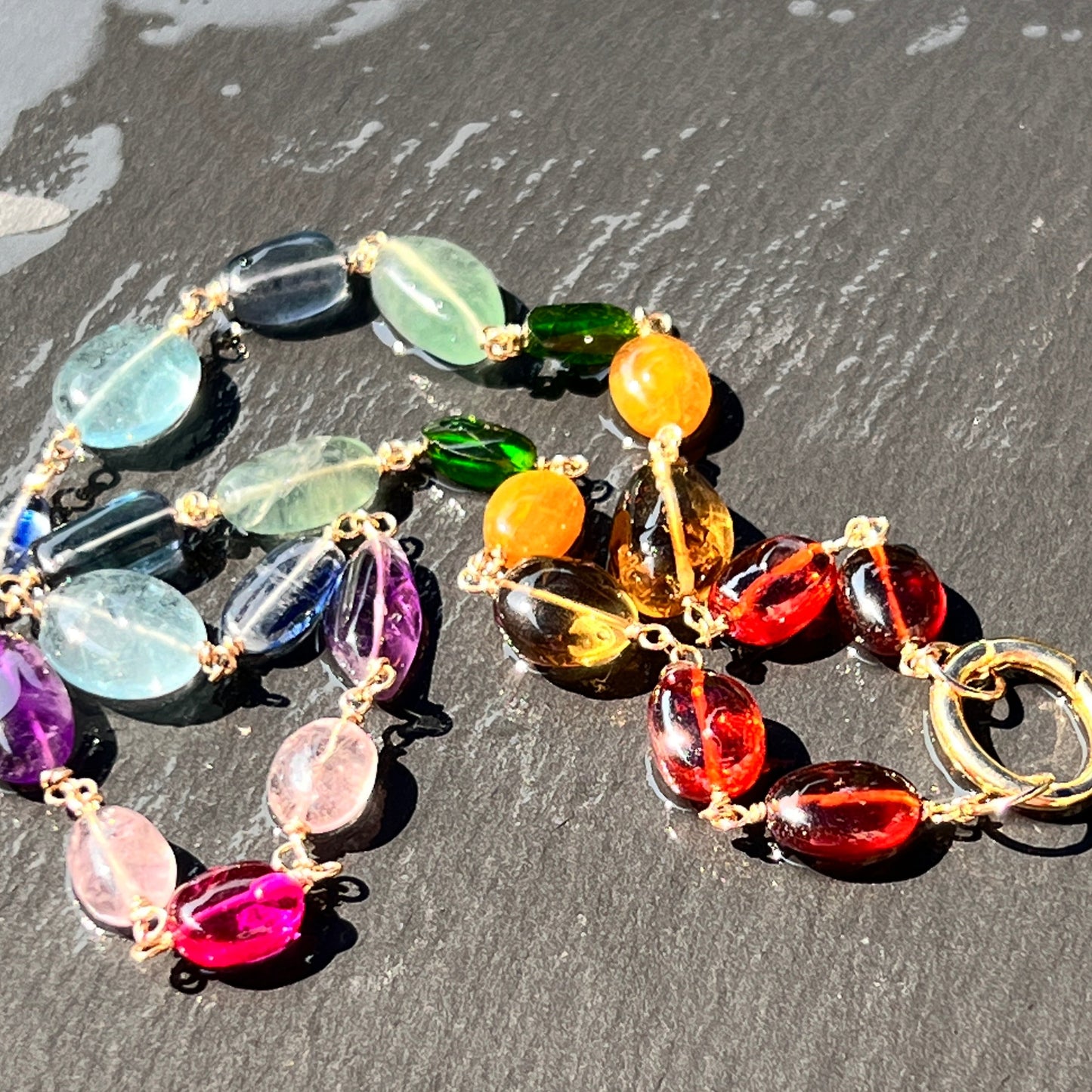 Rainbow Jewels Gemstone Station Necklace